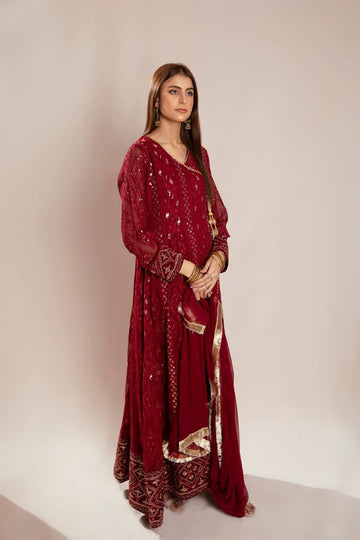 Maroon Embroided Angrakha