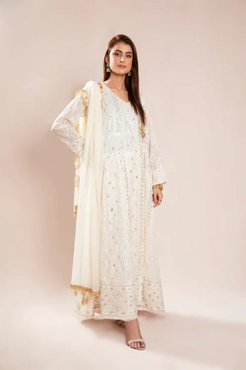 Off White Embroided Angrakha