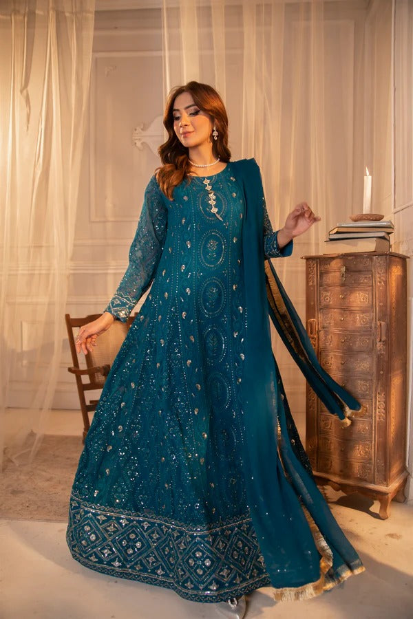 Zinc Chiffon Embroided Frock