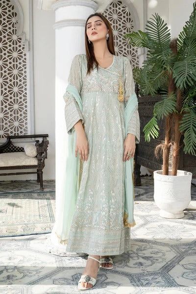 Ice Blue Embroided Angrakhaa