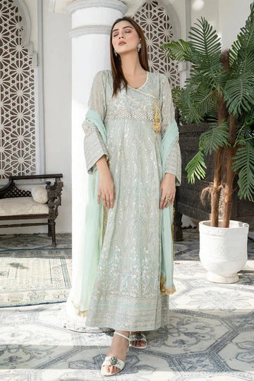 Ice Blue Embroided Angrakhaa