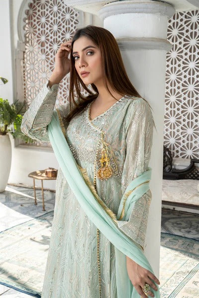 Ice Blue Embroided Angrakhaa
