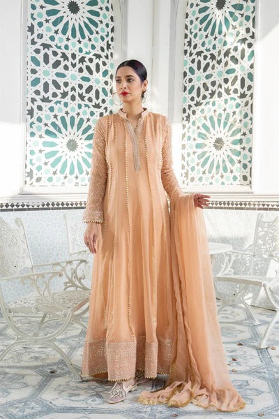 Peach Embroided Maxi