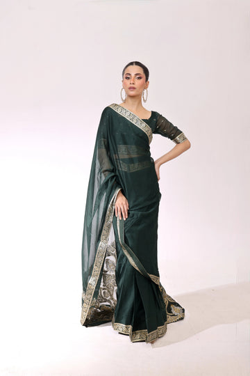 Emerald Banarsi Saree