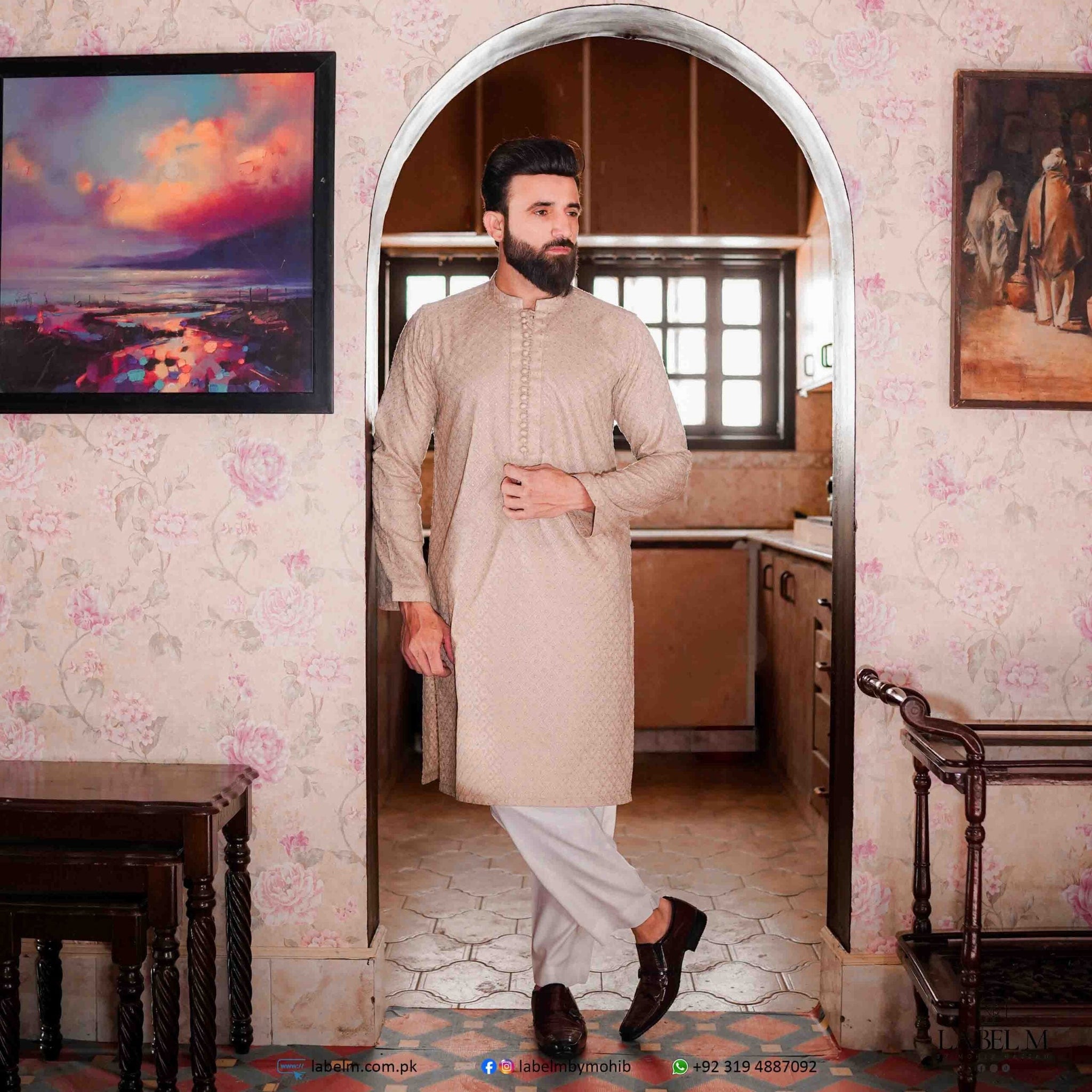 Desert Sand Chikankari Kurta