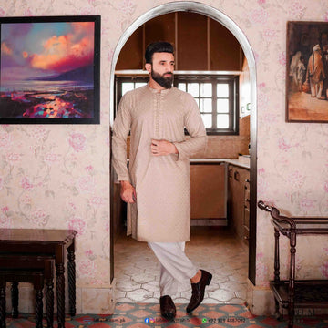 Desert Sand Chikankari Kurta