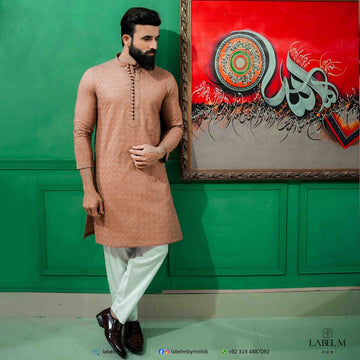 Hazel Brown Chikankari Kurta