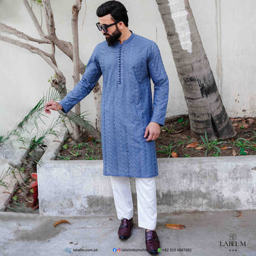 Faded Blue Chikankari Kurta
