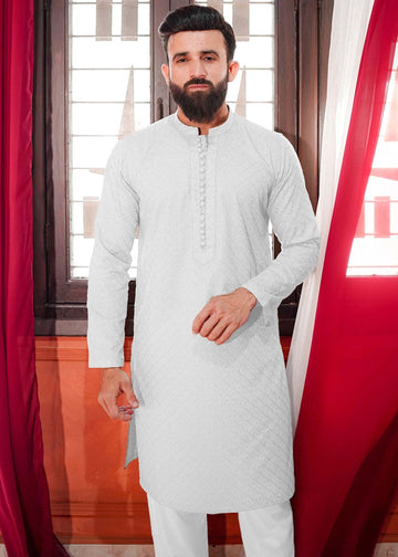 Off White Chikankari Kurta
