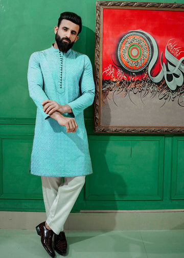 Ice Blue Chikankari Kurta