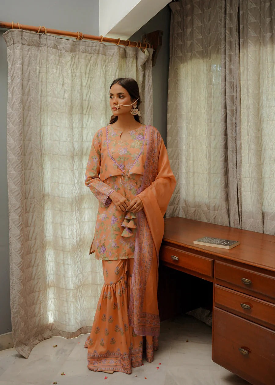 Pastel Orange Gharara