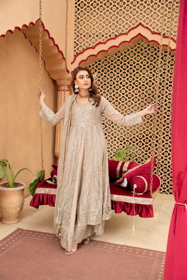 Sand Mirroe Sequin Frock