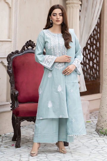 Embroidered Lylic Suit - 2756