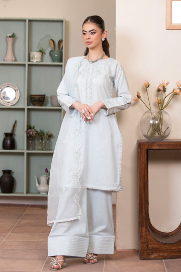 Embroidered Cotton Suit - 7070